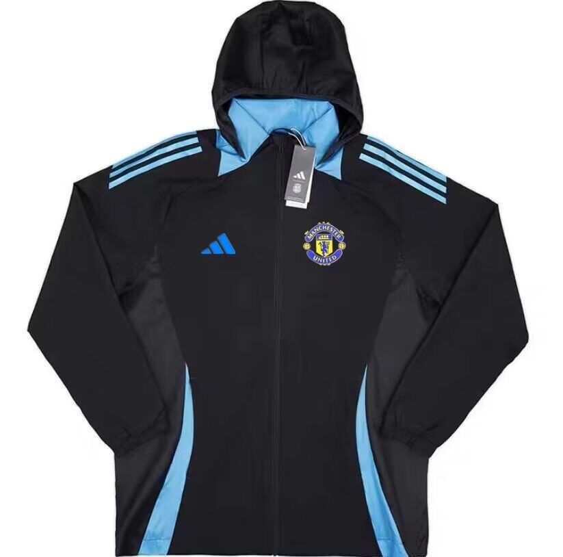 AAA Quality Manchester Utd 24/25 Wind Coat - Black/Blue